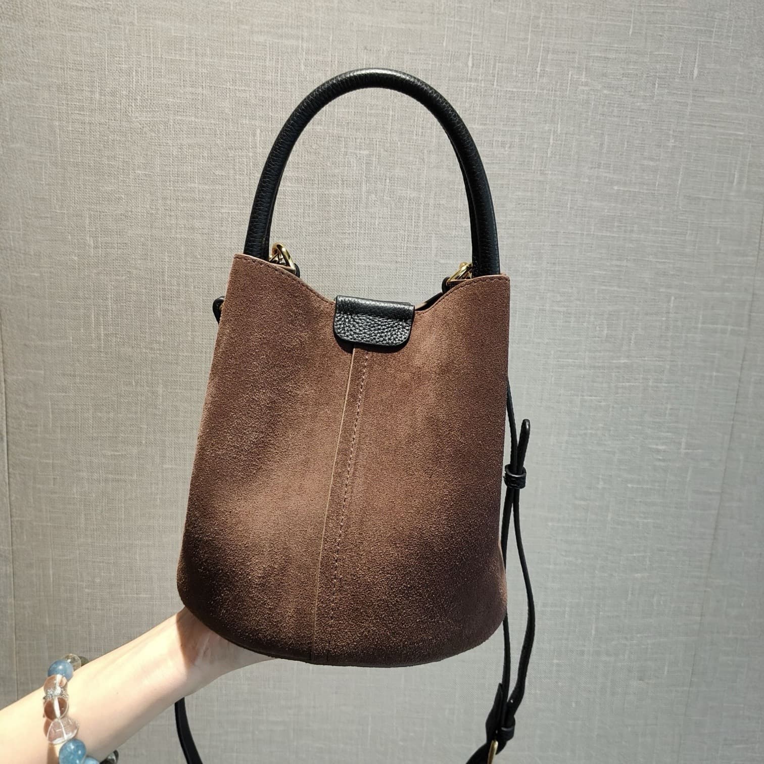 331 牛革TOP’H’バケツバッグ