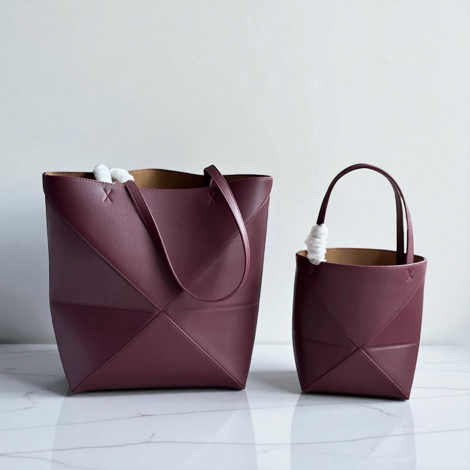 412 本革パズルトートバッグM&S ワイン 軽量A4対応トート　通勤バッグ　ルビリア