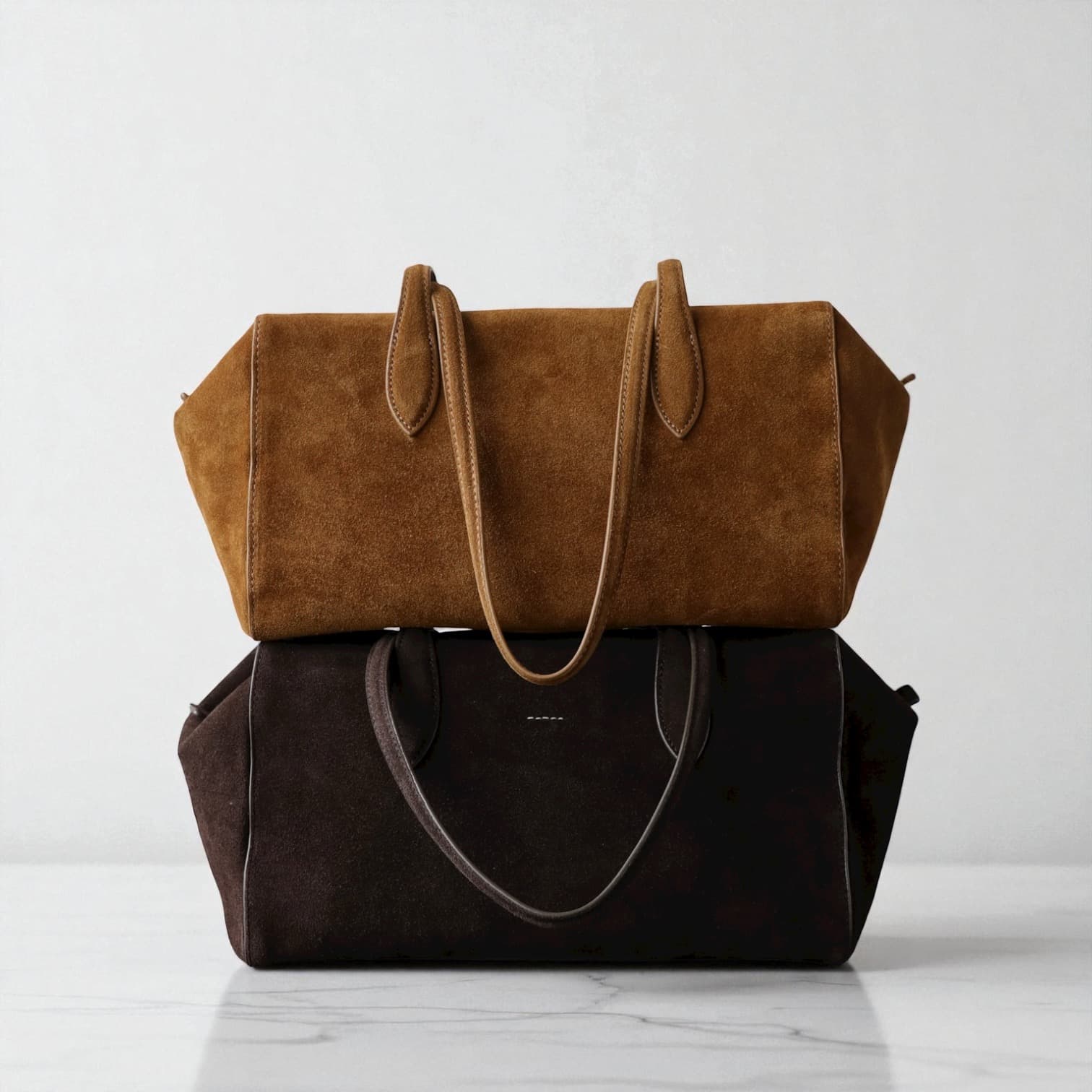 528 牛革スウェードソフトボストンバッグ