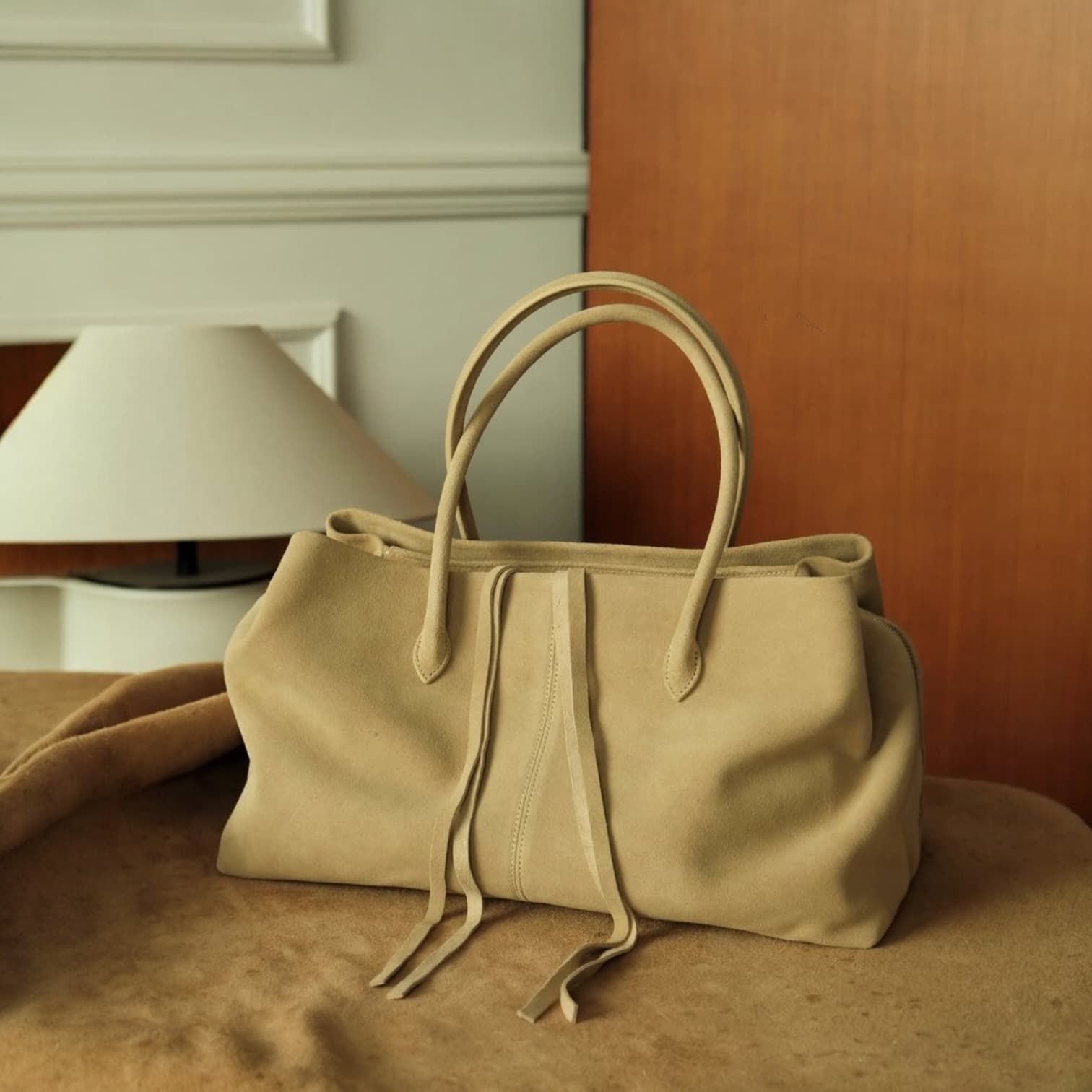 531 本革BLNトートバッグ　ベージュ｜A4対応大容量トート　ルビリア