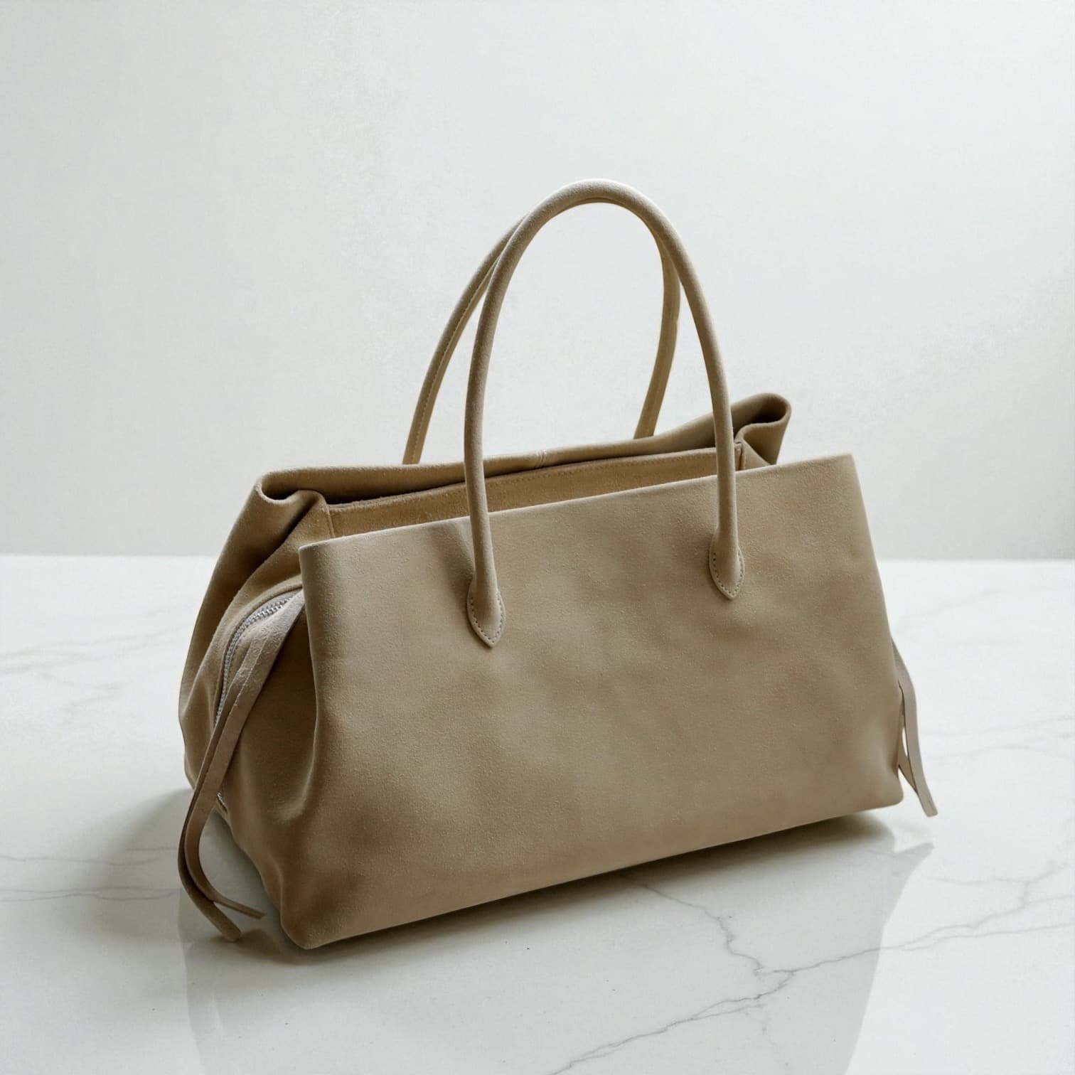 531 本革BLNトートバッグ　ベージュ｜A4対応大容量トート　ルビリア