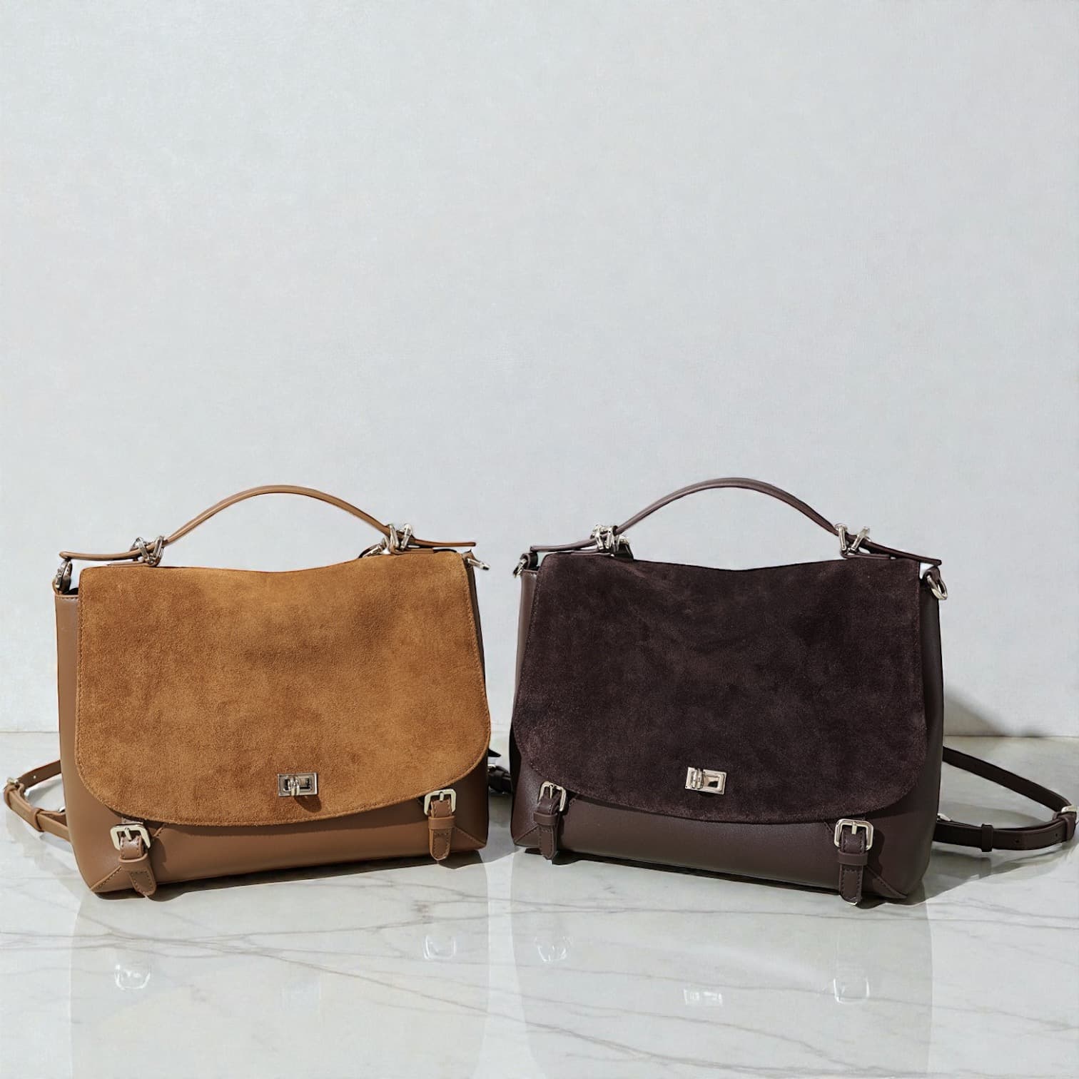 533 牛革フラップ3WAYバッグ