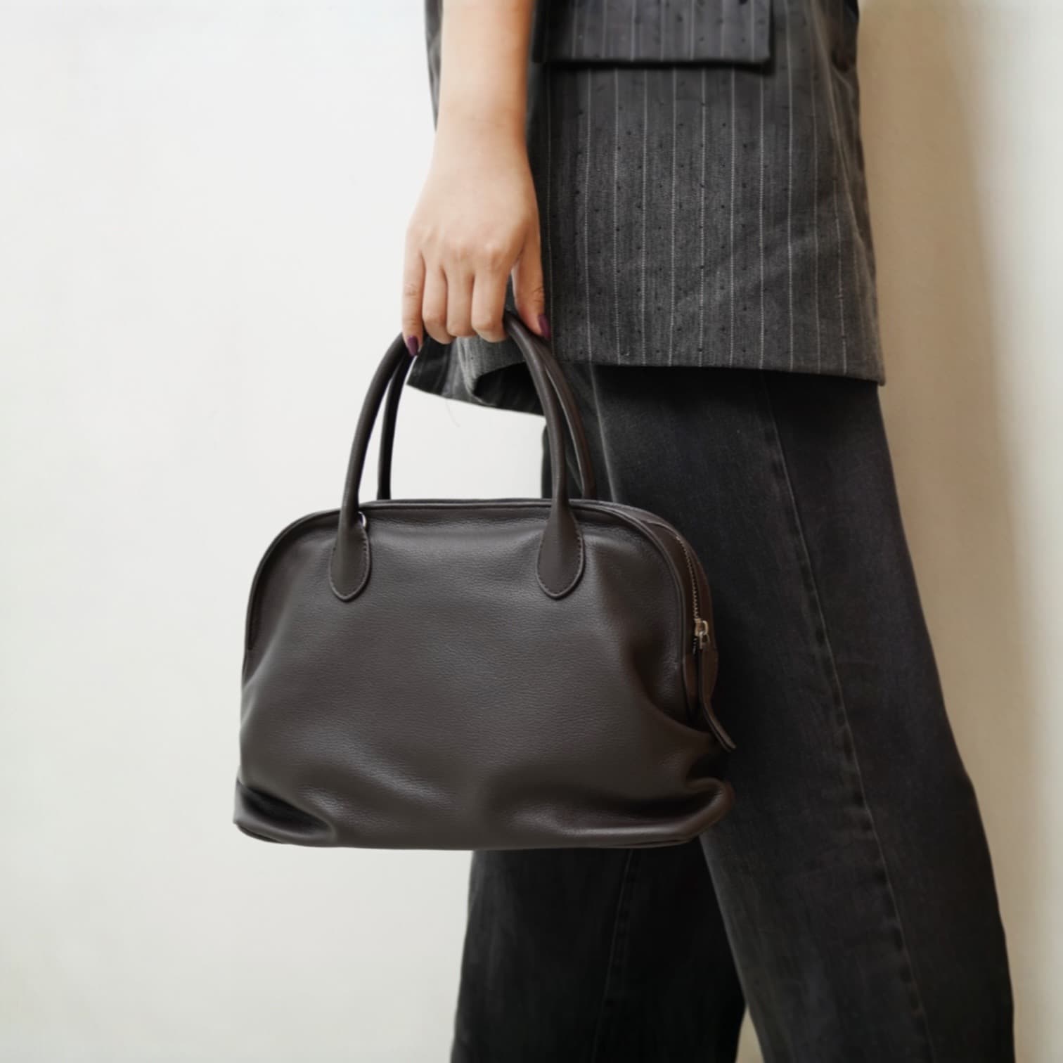 466 本革RZナチュラルバッグ ブラウン A4対応 通勤バッグ　ルビリア