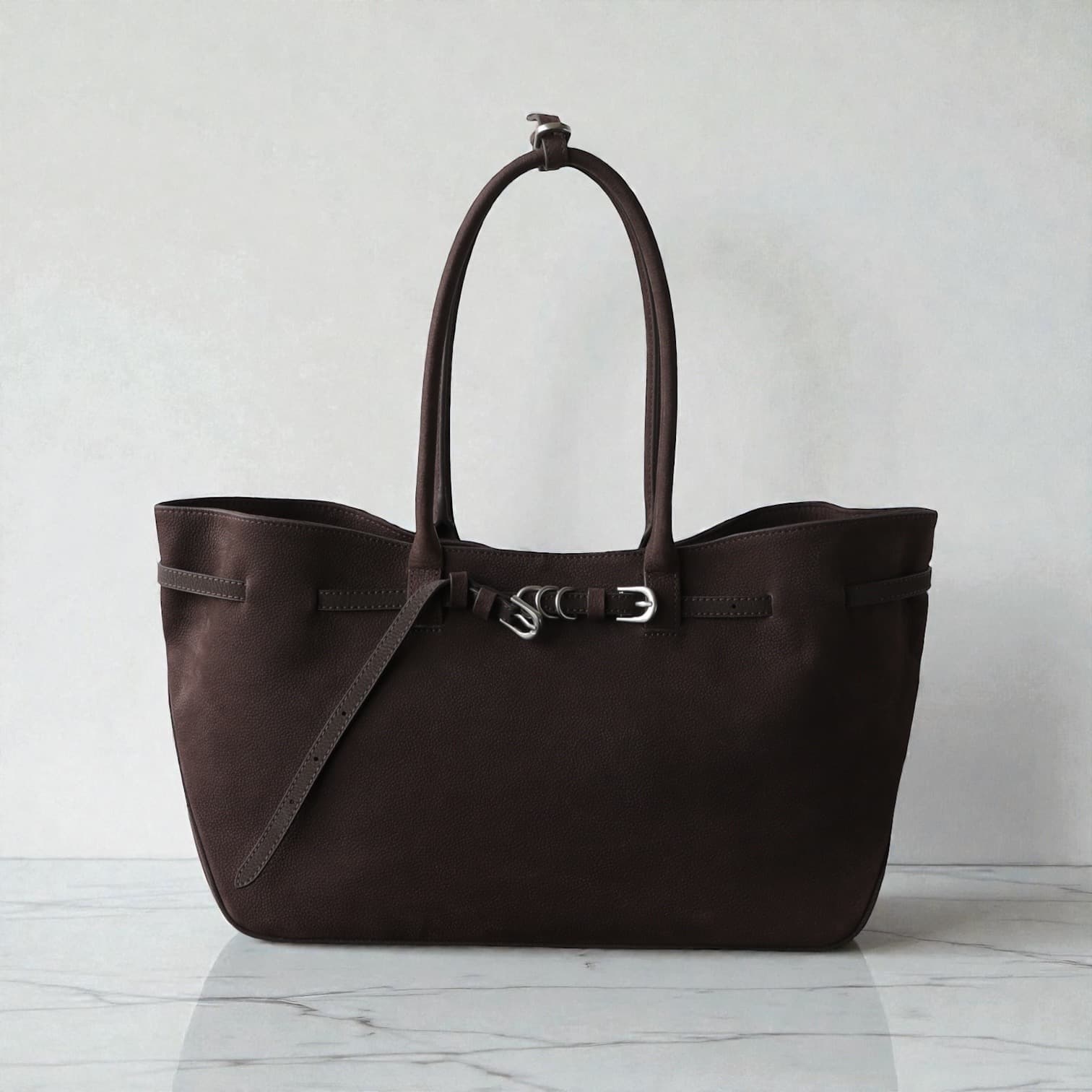 538 鹿革RBバッグ MOCHA｜A4収納・軽量0.5kg・上質ディアレザー　ルビリア