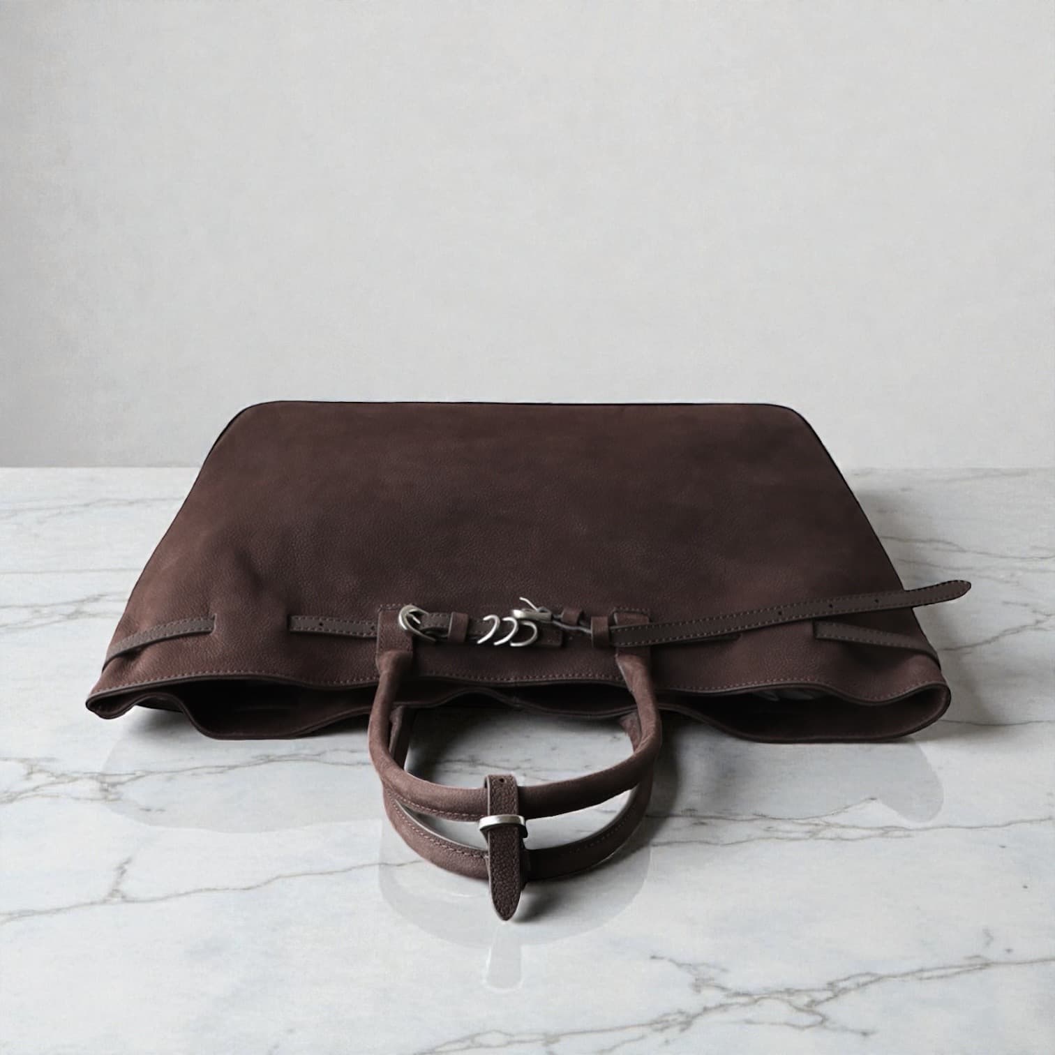 538 鹿革RBバッグ MOCHA｜A4収納・軽量0.5kg・上質ディアレザー　ルビリア