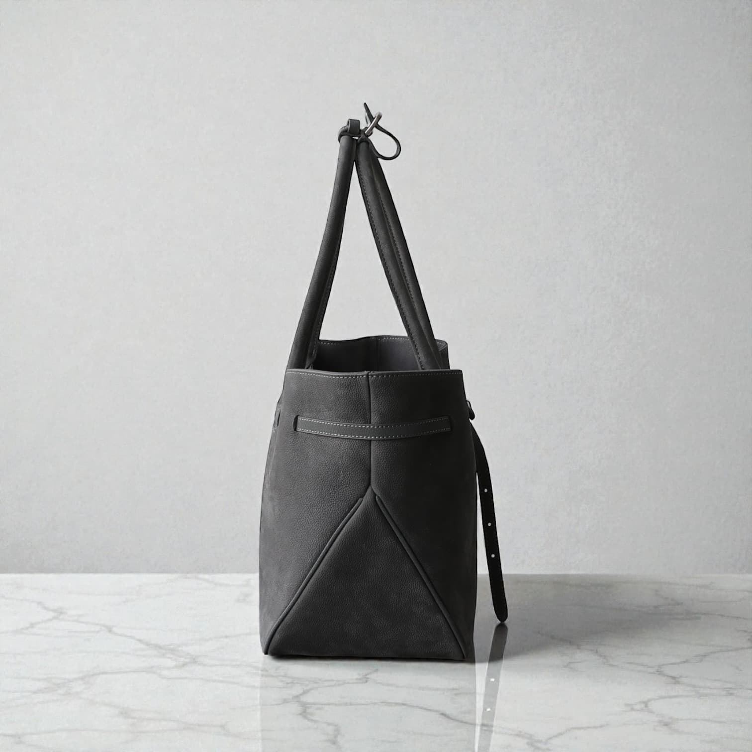 538 鹿革RBバッグ GRAY｜A4収納・軽量0.5kg・上質ディアレザー　ルビリア