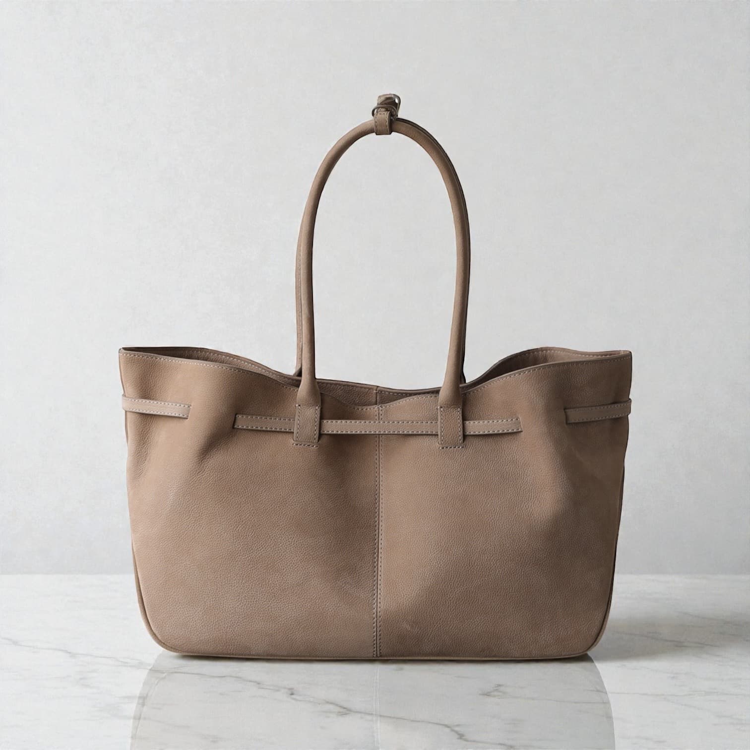 538 鹿革RBバッグ BEIGE｜A4収納・軽量0.5kg・上質ディアレザー　ルビリア