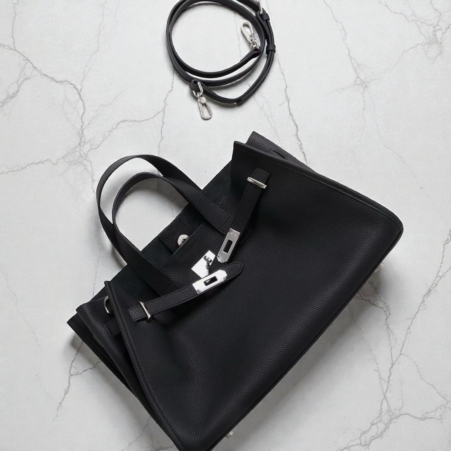 550 本革FBラージバッグ ブラック｜A4・PC対応の上質レザー通勤バッグ　ルビリア