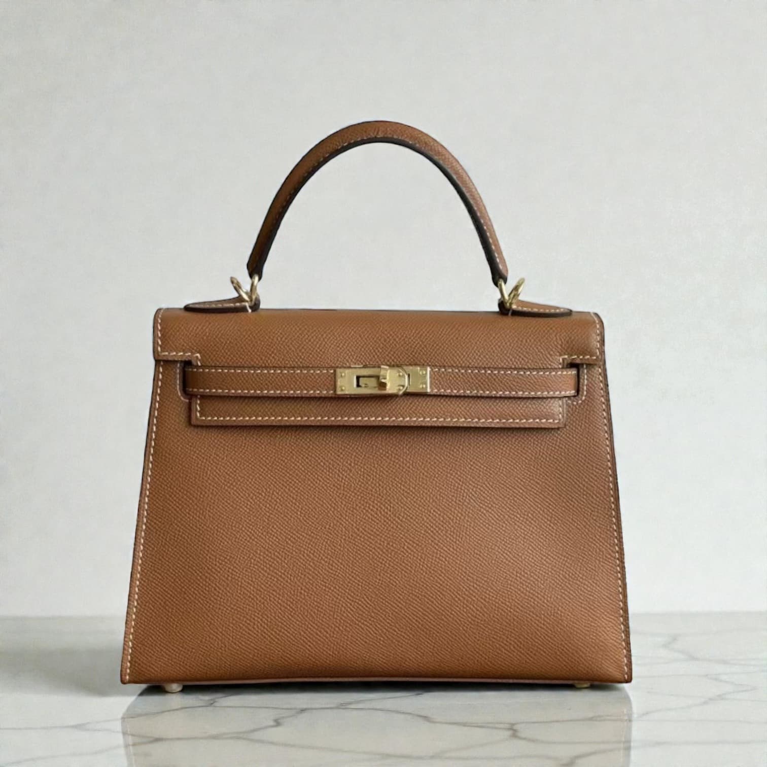 562本革FBフラップバッグ　BROWN｜軽量0.5kgの上品セレモニーバッグ　卒園式・卒業式・入園式・入学式にもぴったり　ルビリア