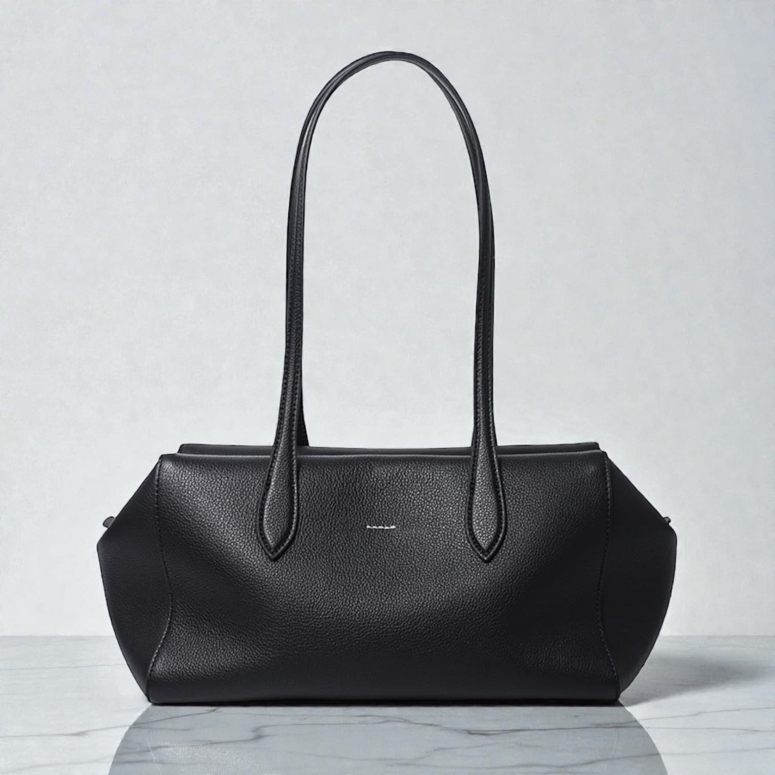 560 本革LHボウリングバッグ BLACK｜軽量0.47kg横長レザーバッグ　ルビリア