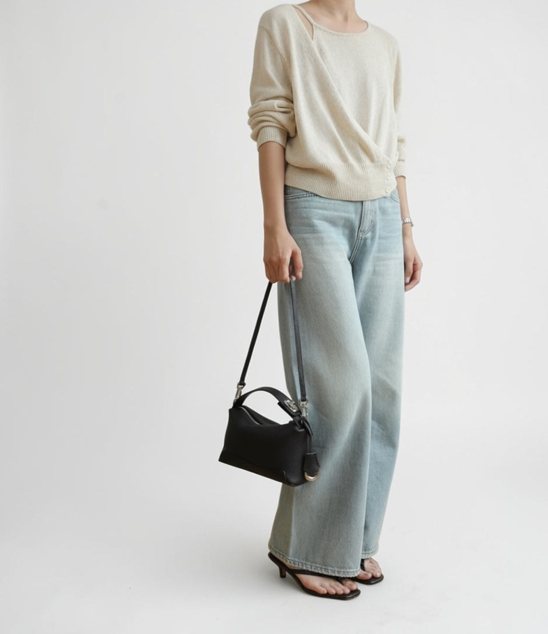 本革ナチュラルクリーブバッグ / BLACK ブラック | 2種類のショルダー付きで使い分けできる上品バッグ | LUVILIA ルビリア