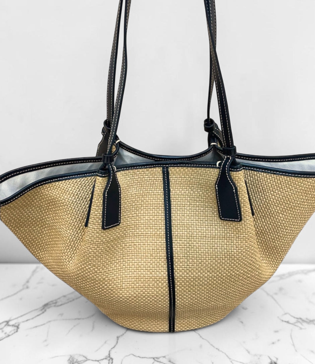 599牛革コンビラージカゴトート