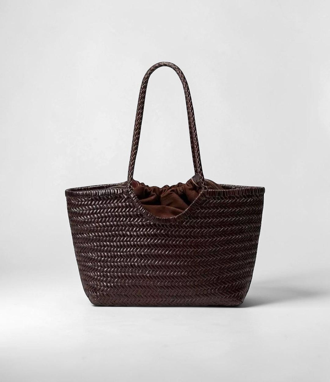 469牛革編み込みレイヤードバッグ