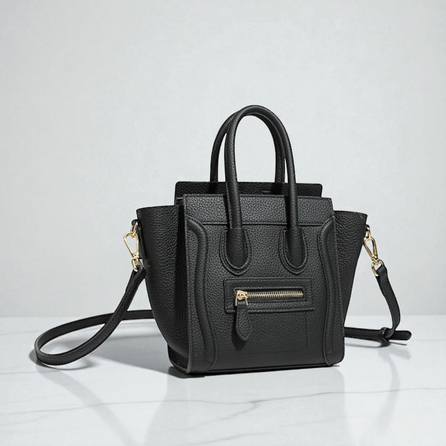 064 本革RGバッグ ブラック / フォーマルにも合う本革ラゲージバッグ　ルビリア