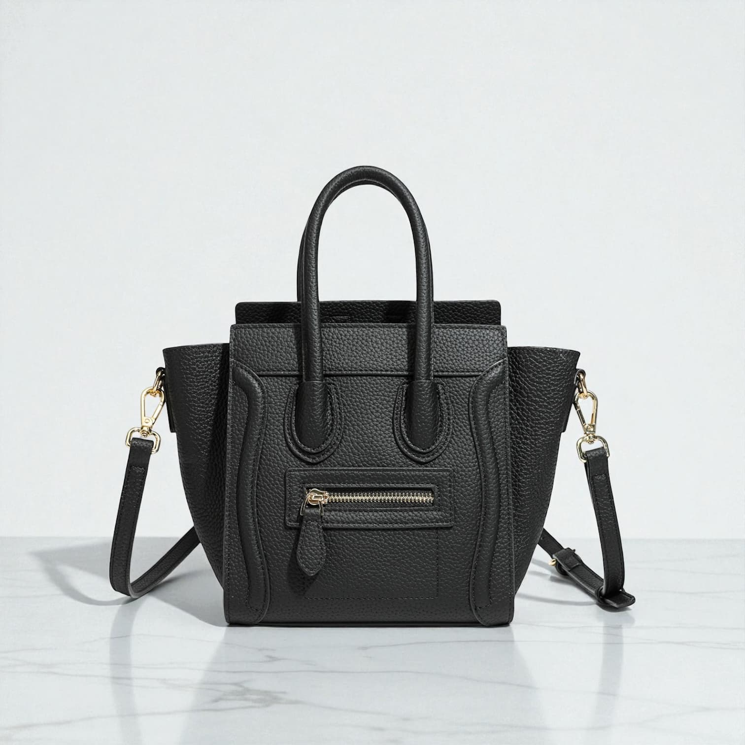 064 本革RGバッグ ブラック / フォーマルにも合う本革ラゲージバッグ　ルビリア